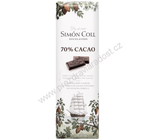 Simón Coll hořká 70% čokoláda 25 g